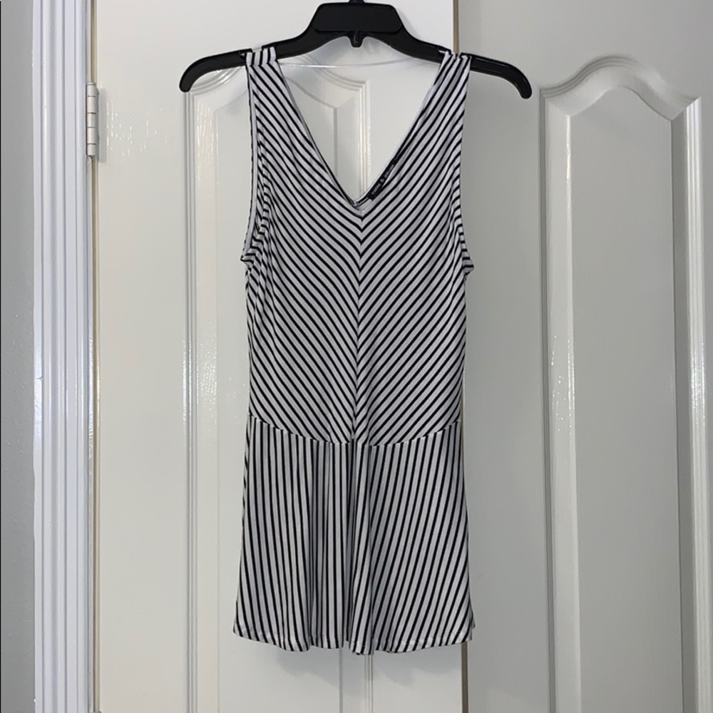 Black and white striped top